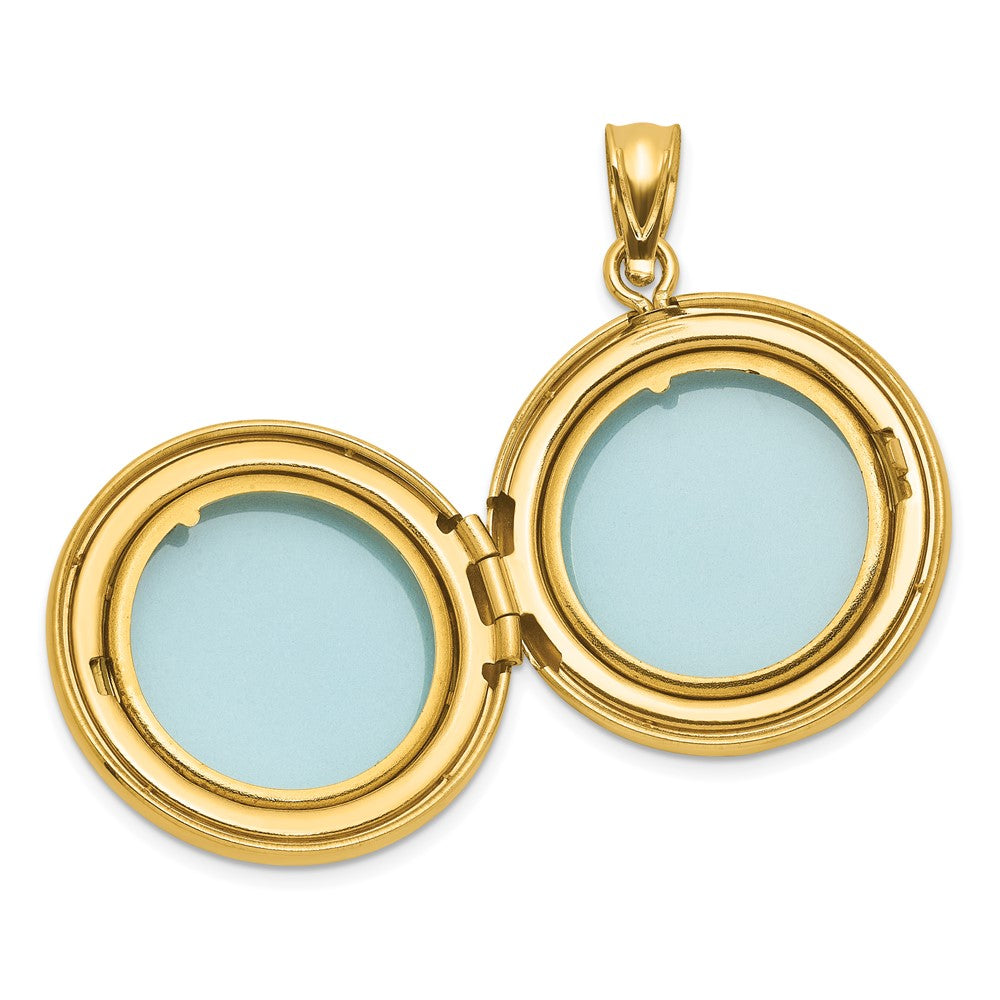 Sterling Silver Gold-plated Polished Front/Brushed Back Celtic Trinity 20mm Round Locket