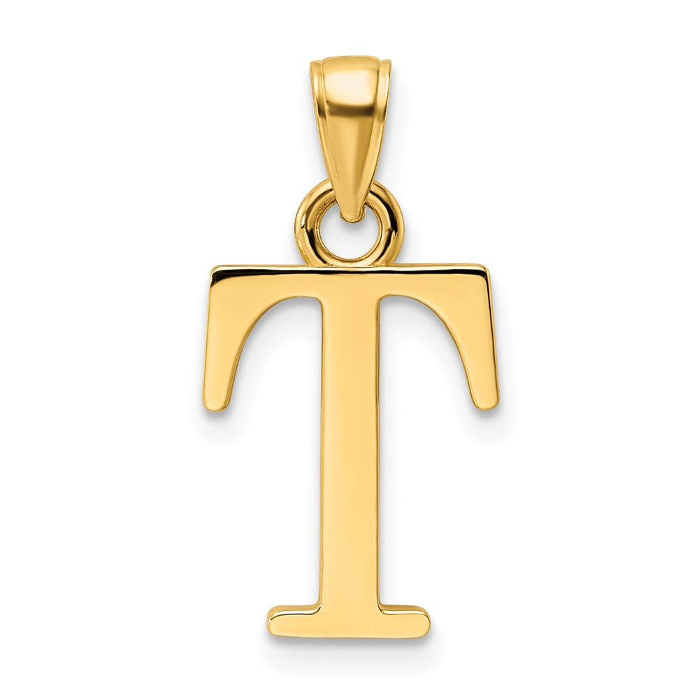 14K Polished Letter T Pendant