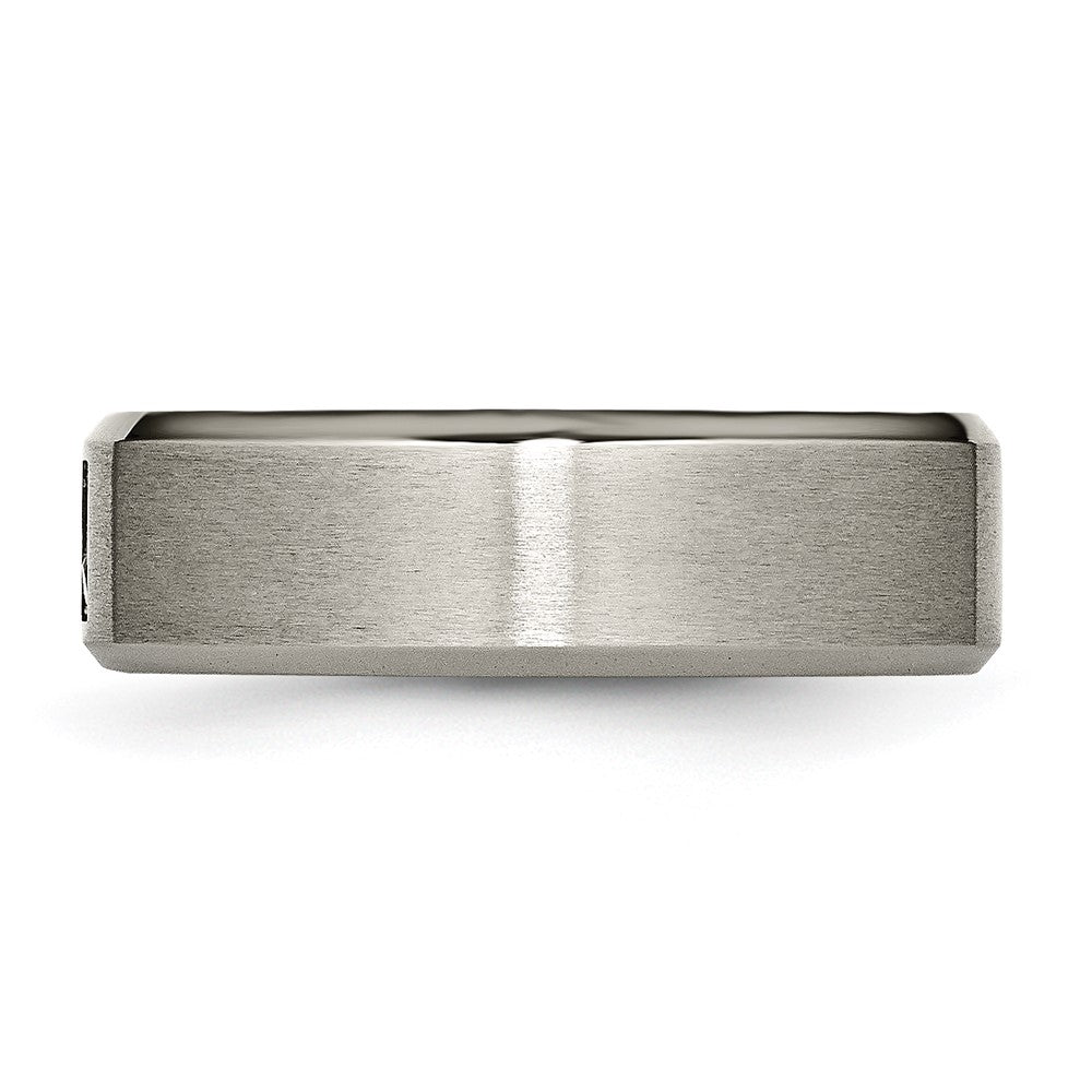 Titanium Brushed Center 1/20ct Diamond 7mm Band Size - 12.5