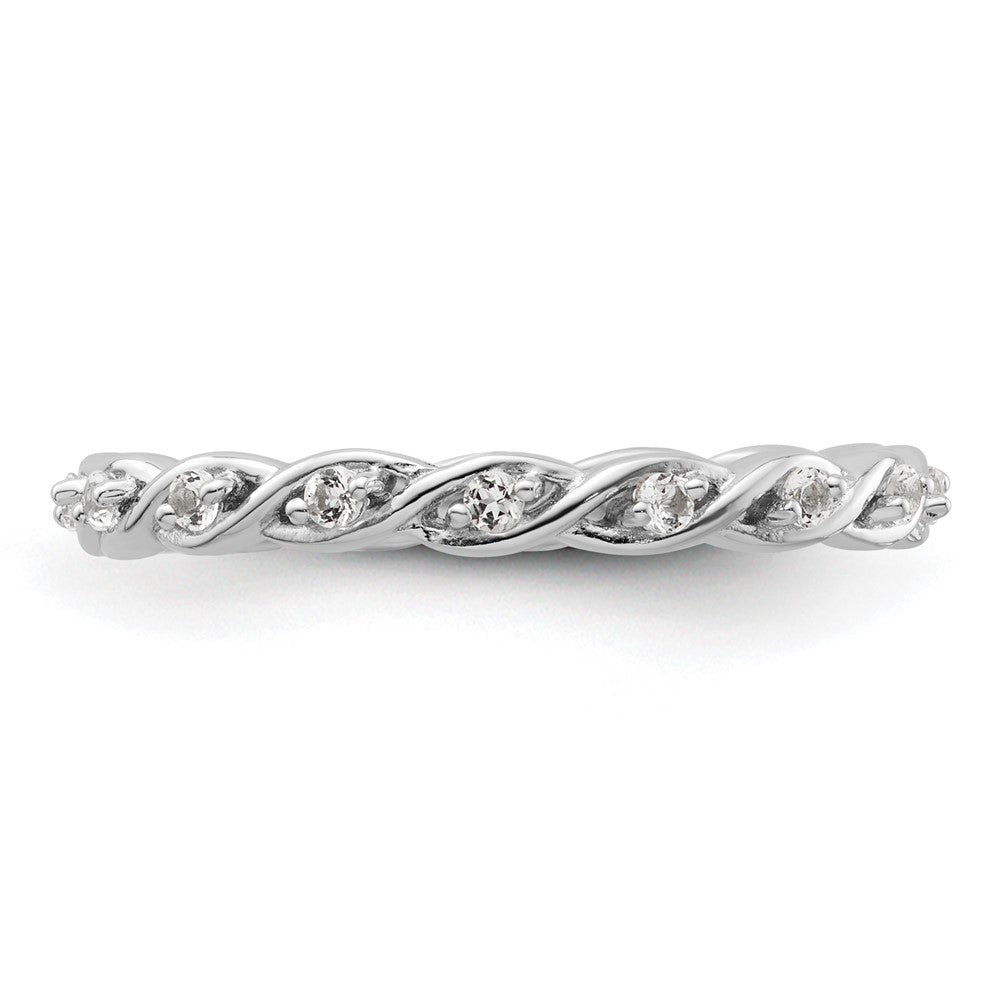 Sterling Silver Stackable Expressions White Topaz Ring Size -5