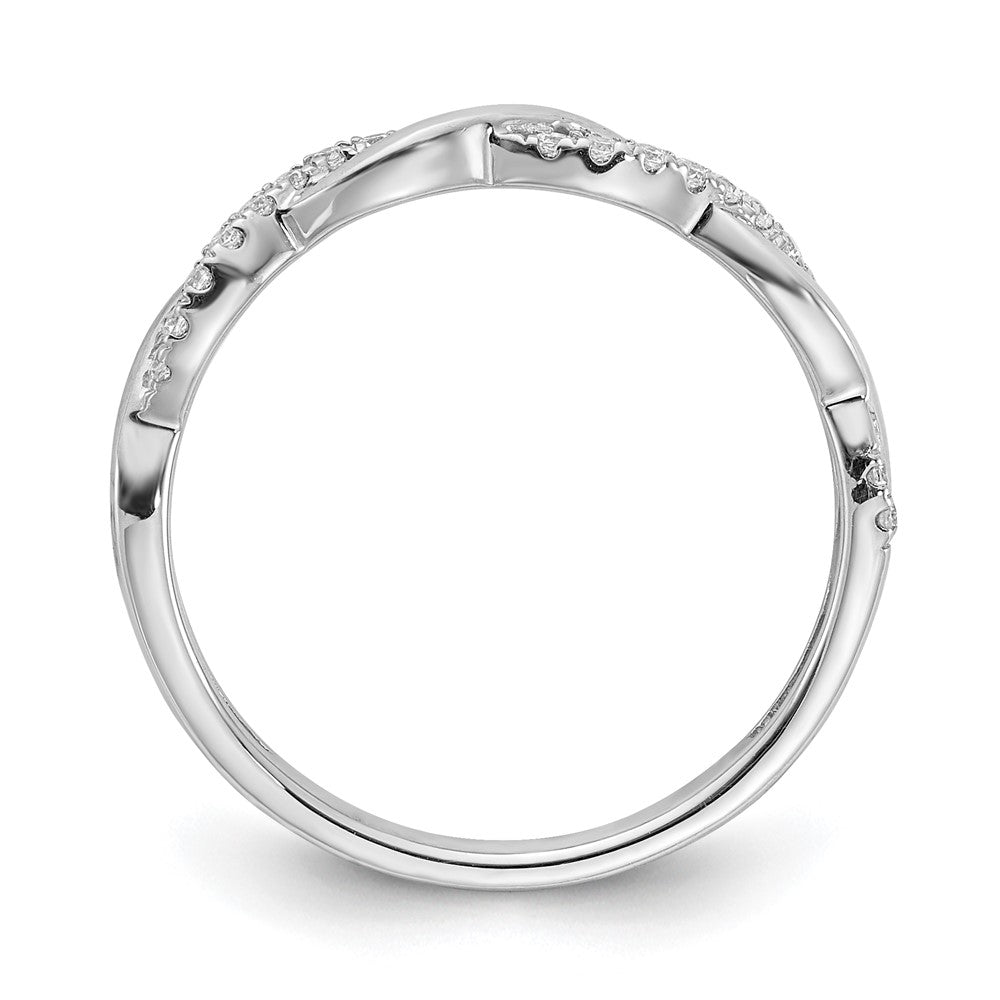 10k White Gold 1/8 carat Lab Grown Diamond VS/SI+ G+ Complete Twist Wedding Band