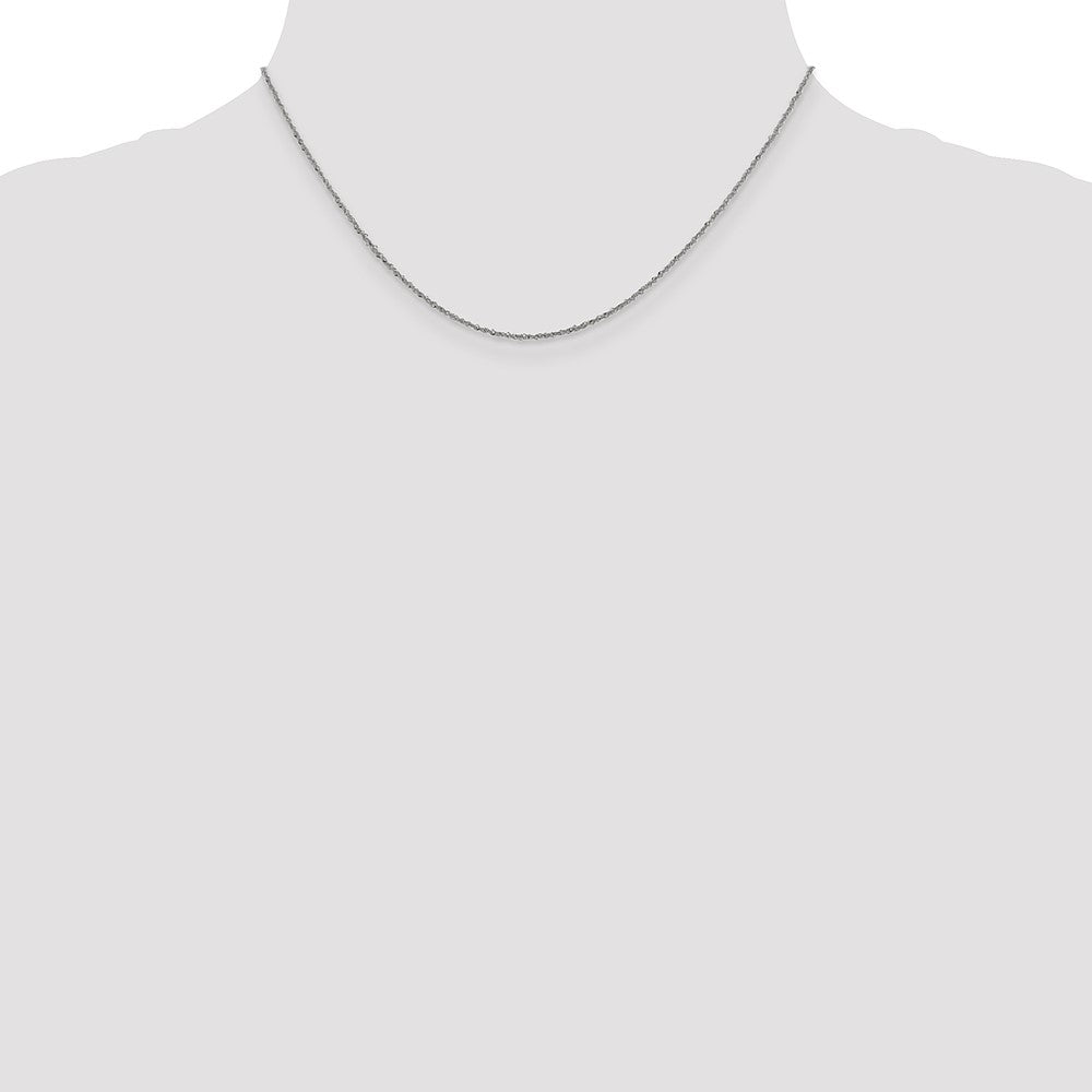 10k White Gold 1mm Sparkle Singapore Chain