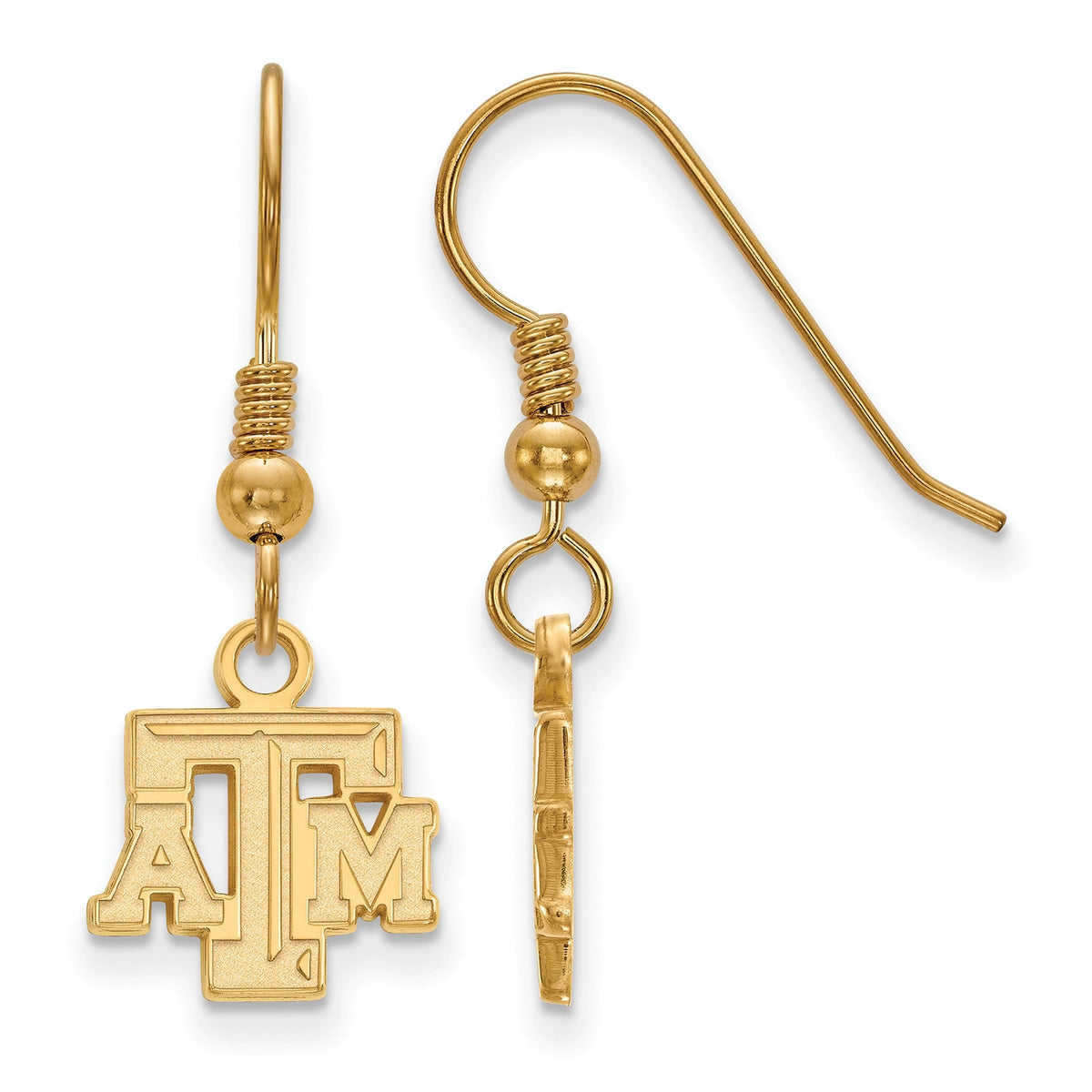 Women's Texas A&M Aggies Gold Plated XS Dangle Earrings