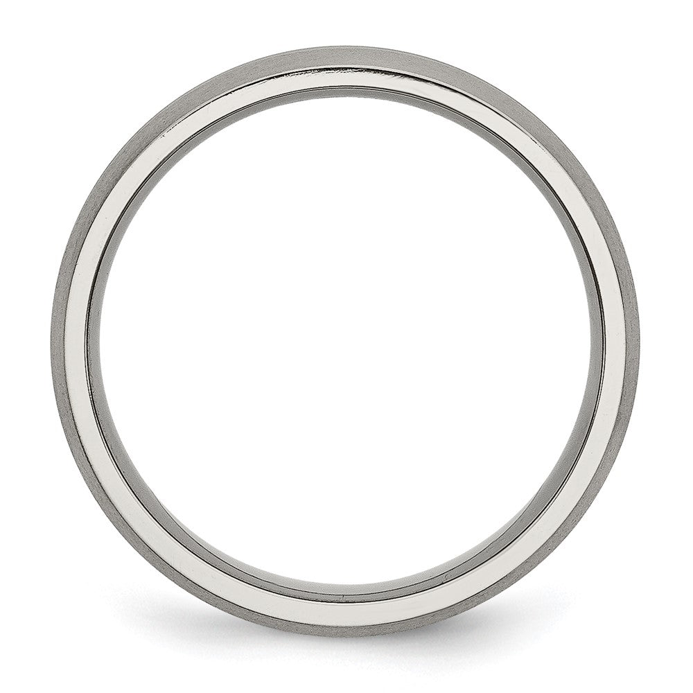 Titanium Brushed and Polished 6mm Grooved Band Size - 13
