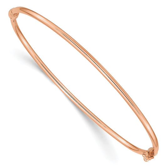 14k Rose Gold  Hinged Bangle Bracelet 7  inches