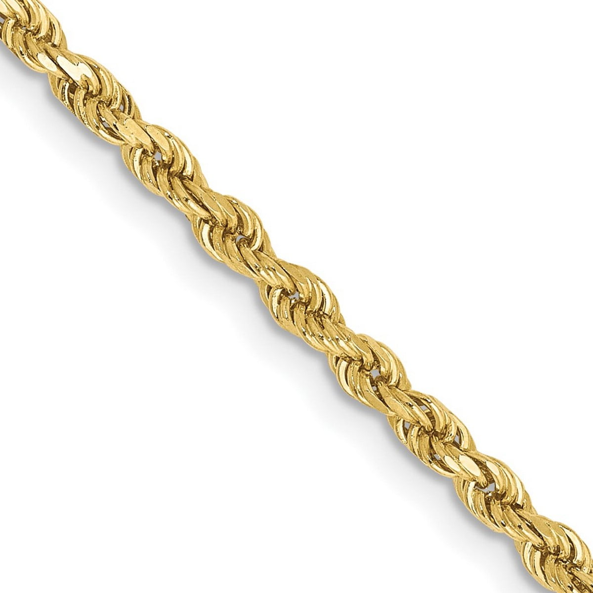 10k 2.25mm Diamond-cut Rope Chain