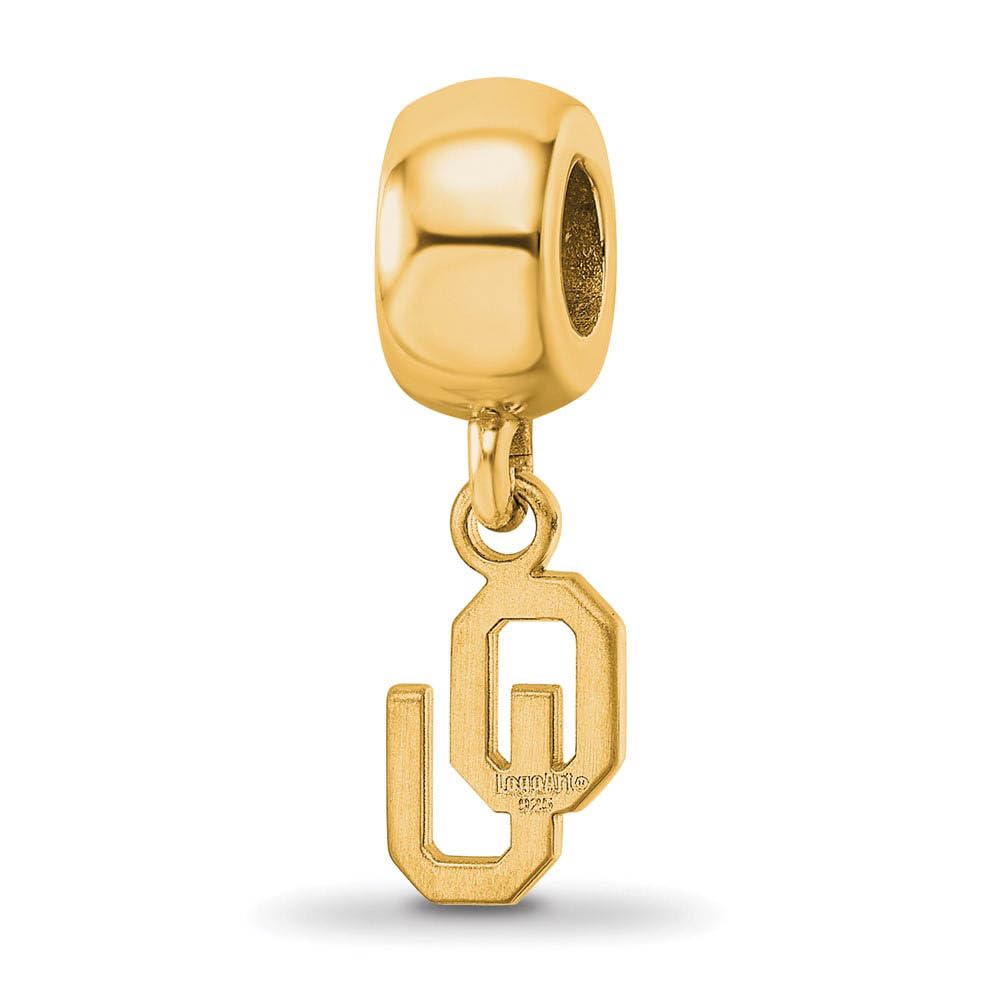 Logoart Sterling Silver Gp the University Of Oklahoma Bead Charm Extra Small Dangle Female Adult