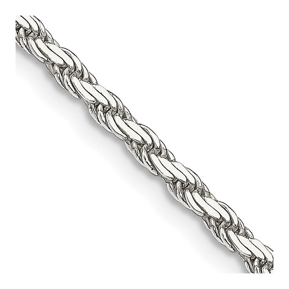Sterling Silver 2.5mm Flat Rope Chain 20 Inches