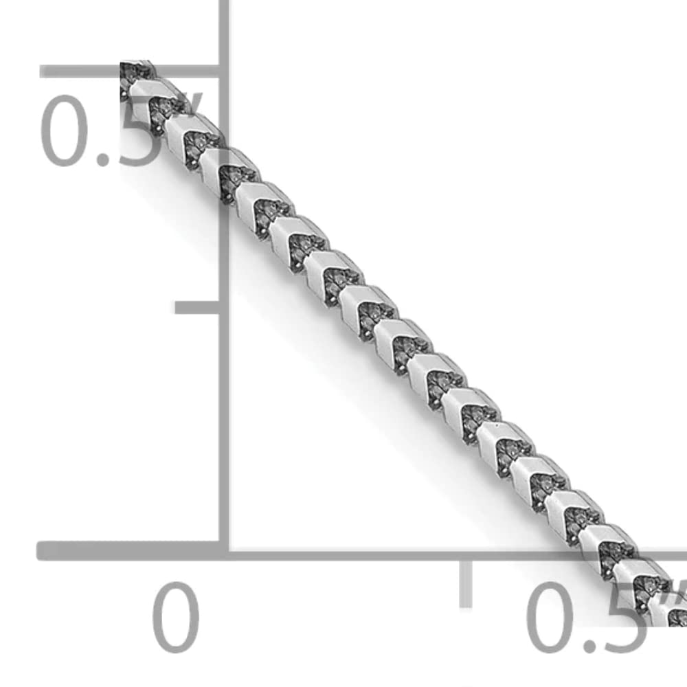 14K White Gold 1.25mm Franco Chain