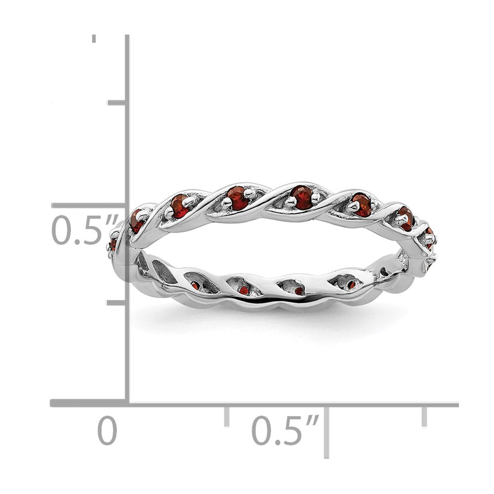 Sterling Silver Stackable Expressions Garnet Ring Size -6