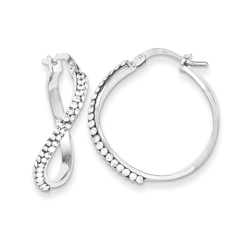 Sterling Silver Stellux Crystal Twisted Hoop Earrings