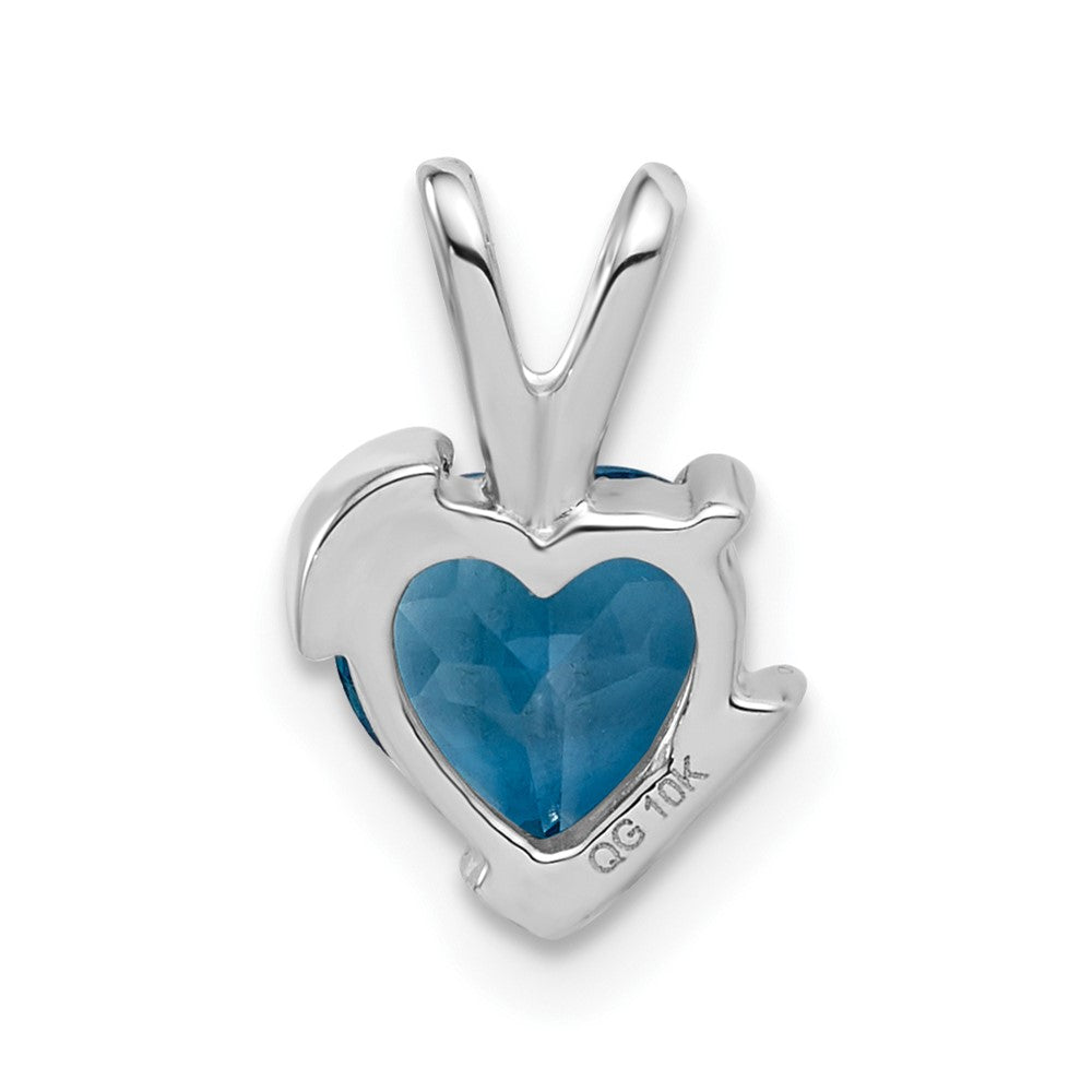 10kw Blue Topaz and Diamond Pendant