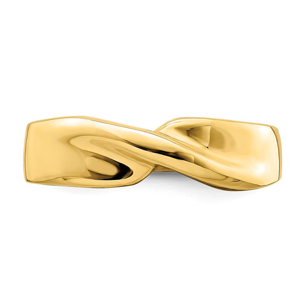 14K Polished Single Twist Ring Size 6
