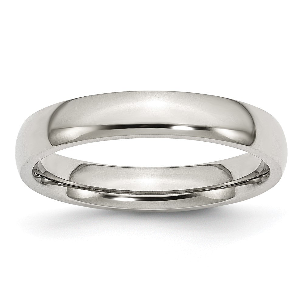 Stainless Steel Polished 4mm Half Round Band Size - 13