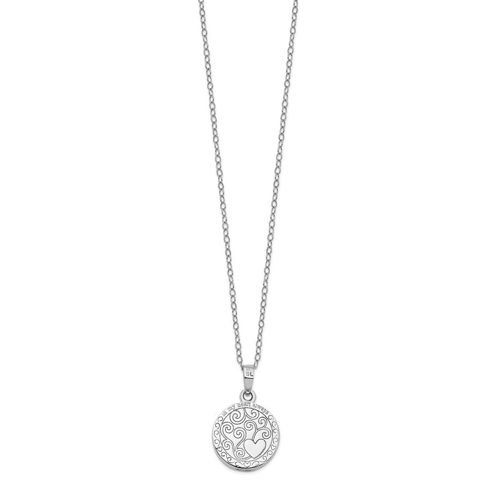 Sentimental Expressions Sterling Silver  Antiqued In My Heart Ash Holder 18 Inch Necklace 18 Inches
