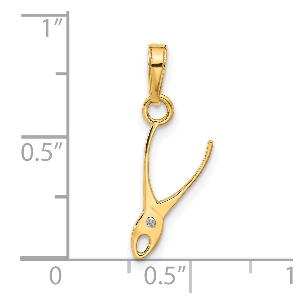 14k and White Rhodium D/C 3D Pliers Pendant