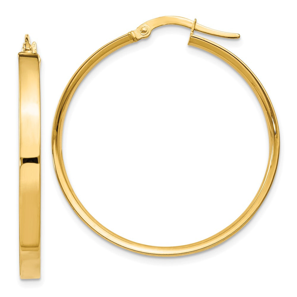 10K 3mm XL Hoop Earrings