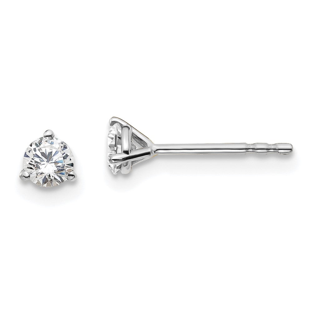 14k White Gold 1/3 ctw Lab Grown Diamond VS+ F+ Round 3 Prong Heavy Wt. Stud Earrings