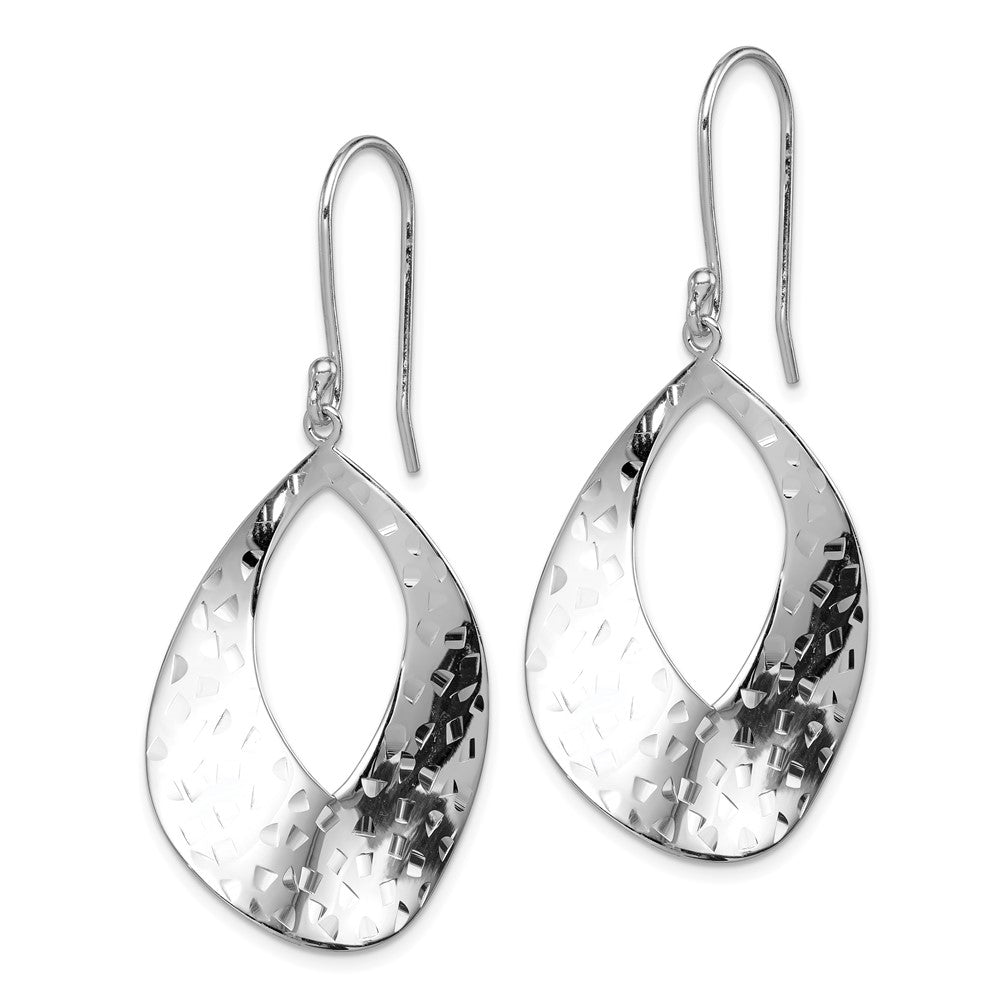 Sterling Silver Rhod-pltd Polish 10mm Omega Back Oval Hoop Earrings