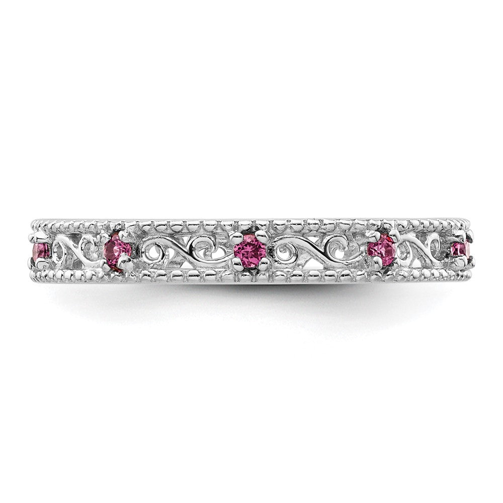Sterling Silver Stackable Expressions Rhodolite Garnet Ring Size -10