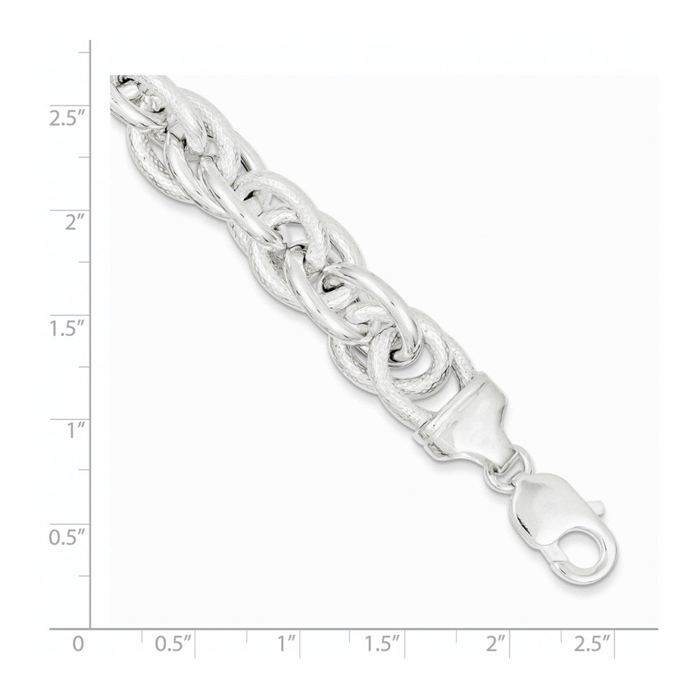 Sterling Silver Fancy Link Bracelet 7.75 inches