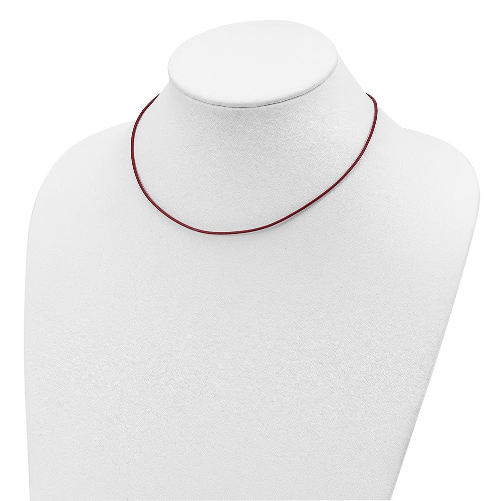 Sterling Silver 18inch 1.5mm Poppy Leather Cord Necklace 18 Inches