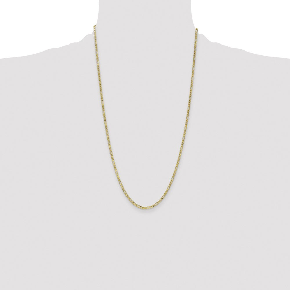 10k 2.5mm Semi-Solid Figaro Chain