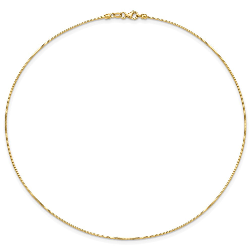 14K 1MM Round Detachable clasp Omega Necklace