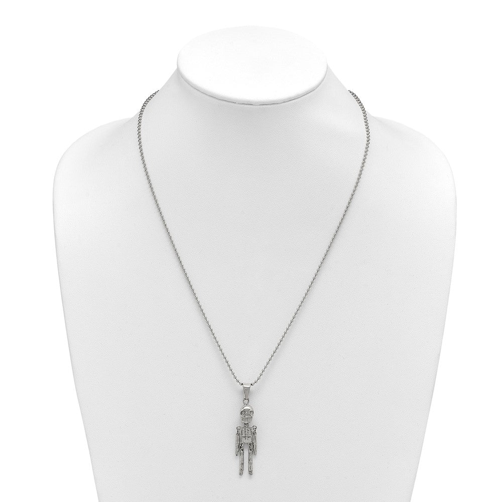 Stainless Steel Polished Moveable Skeleton 22in Necklace