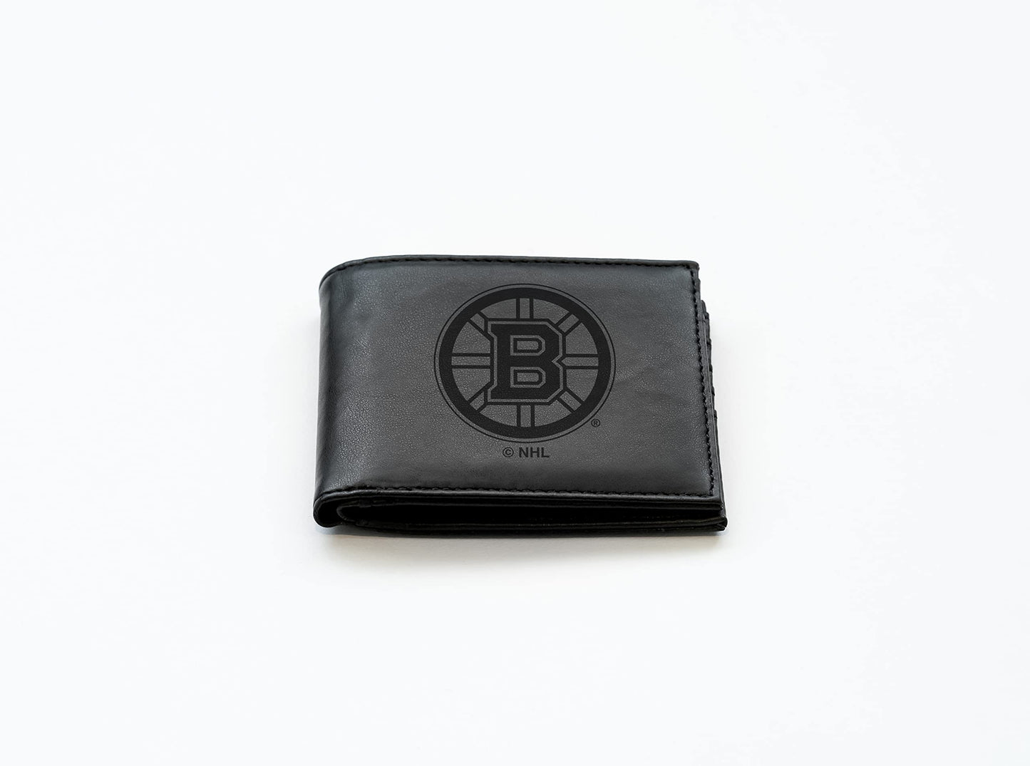 Boston NHL Bruins Laser Engraved Black Billfold Wallet