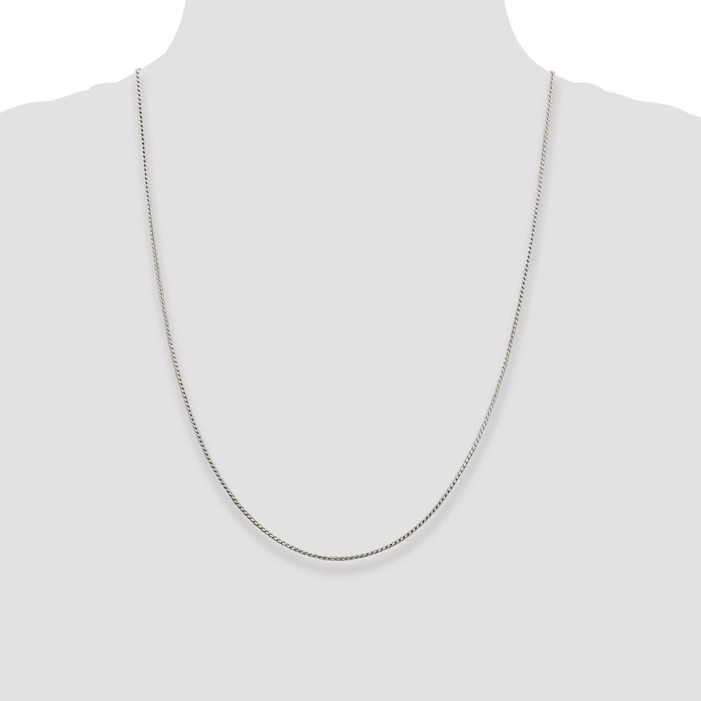 Sterling Silver 1.25mm Round Franco Chain 24 Inches