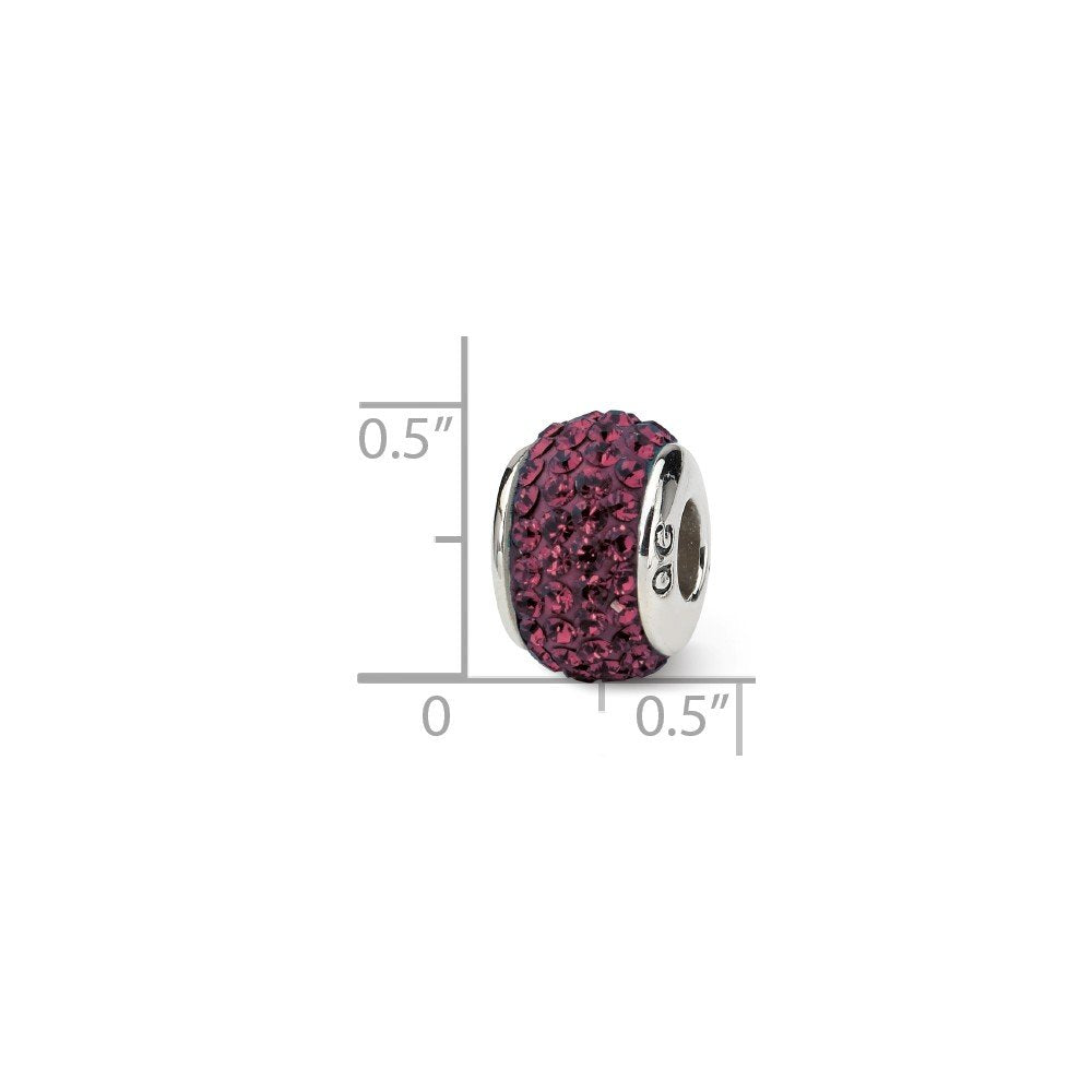 Sterling Silver Reflections June Full Red Preciosa Crystal Bead