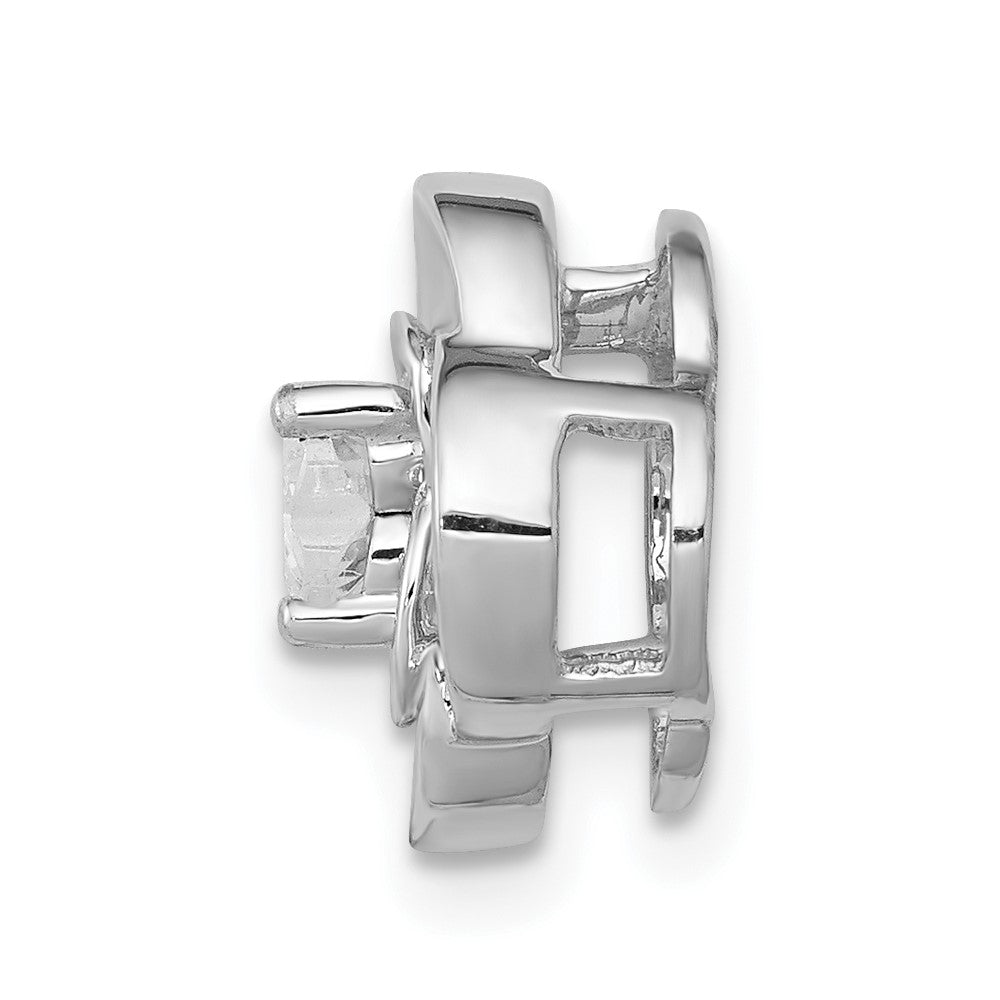 14k White Gold 1/4 carat Lab Grown Diamond VS/SI+ G+ Flower Chain Slide Pendant
