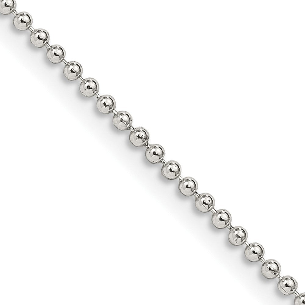 Sterling Silver 1.5mm Beaded Chain 22 Inches