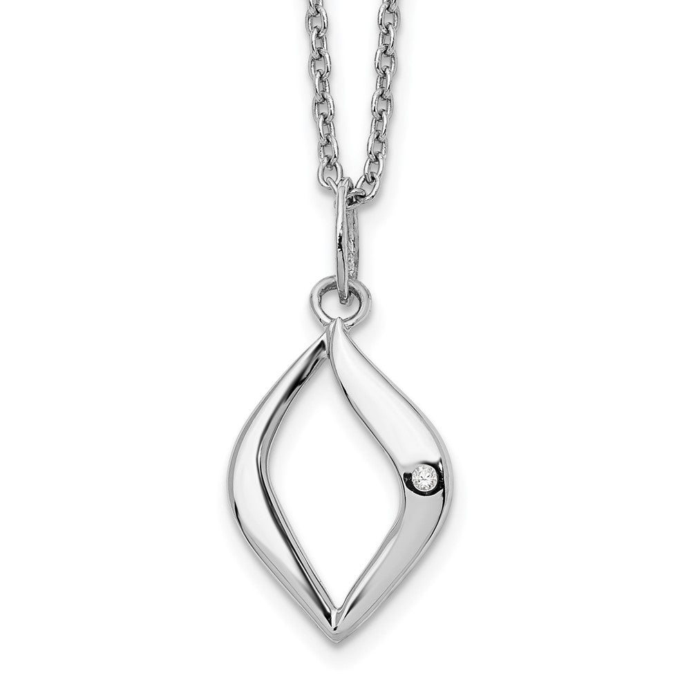 White Ice Sterling Silver Rhodium-plated 18 Inch Diamond Necklace with 2 Inch Extender 18 Inches