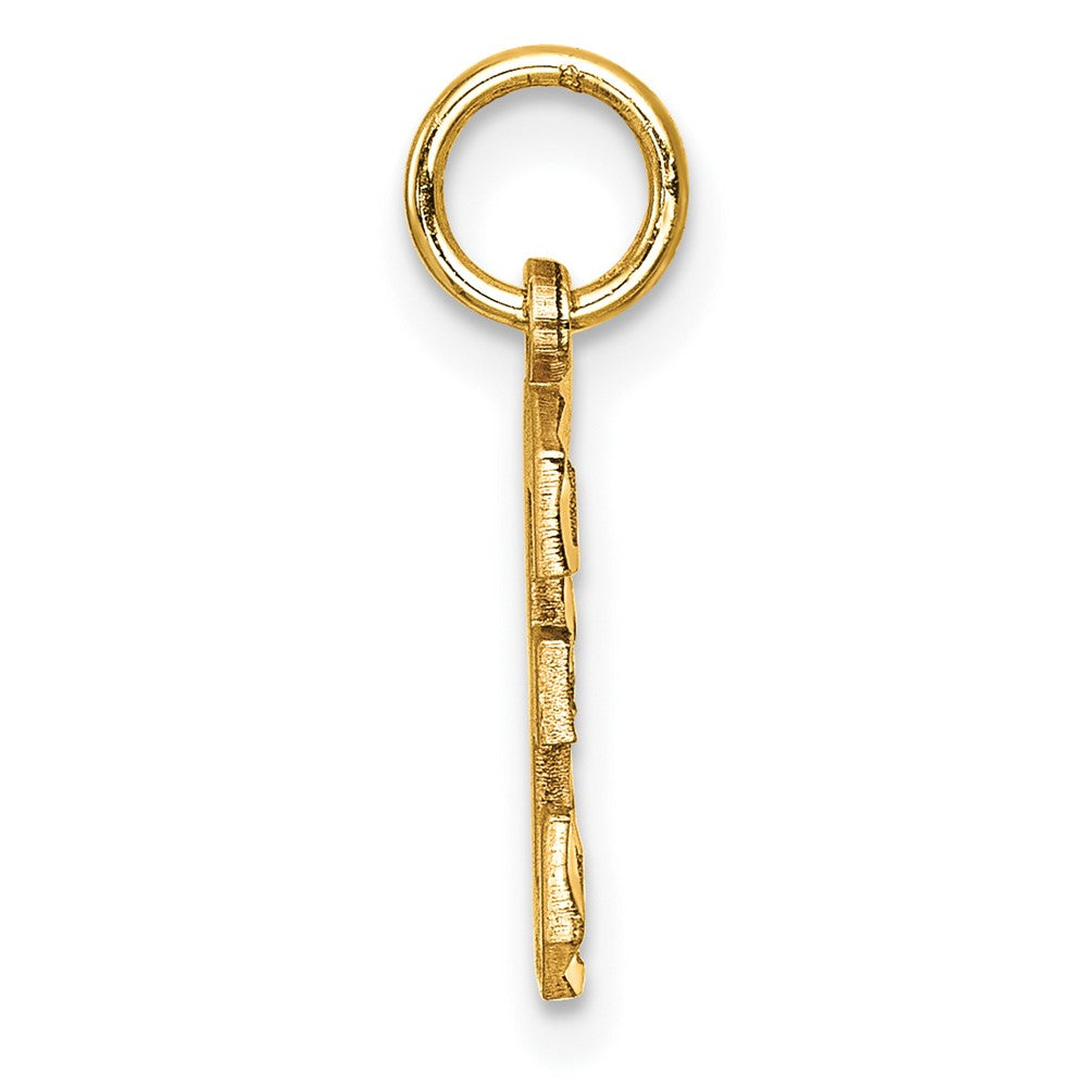 10ky Casted Small Diamond-cut Number 3 Charm