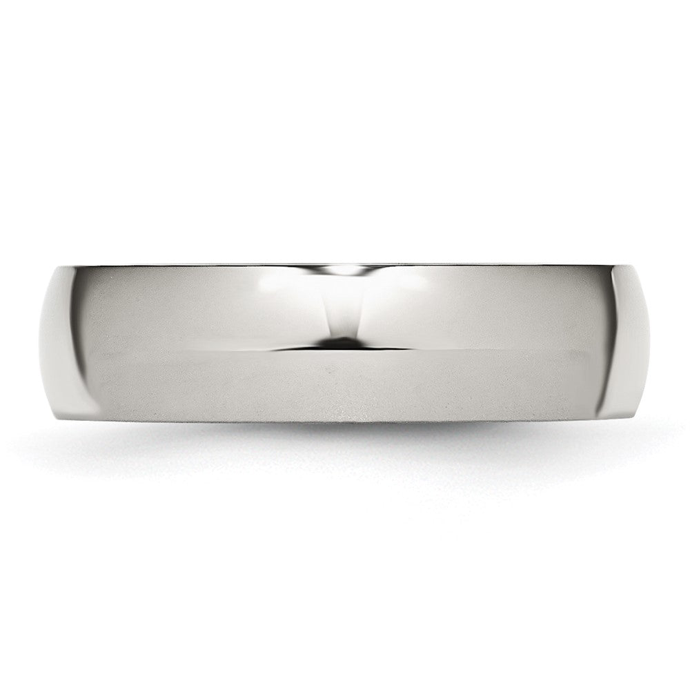 Stainless Steel Polished 6mm Half Round Band Size - 13