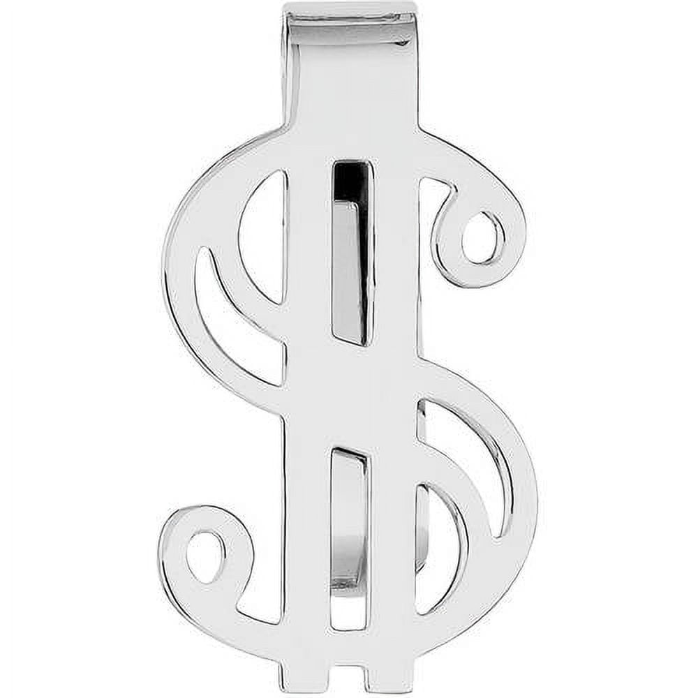 Primal Silver Sterling Silver Rhodium-Plated Dollar Sign Money Clip