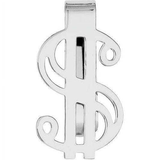 Primal Silver Sterling Silver Rhodium-Plated Dollar Sign Money Clip