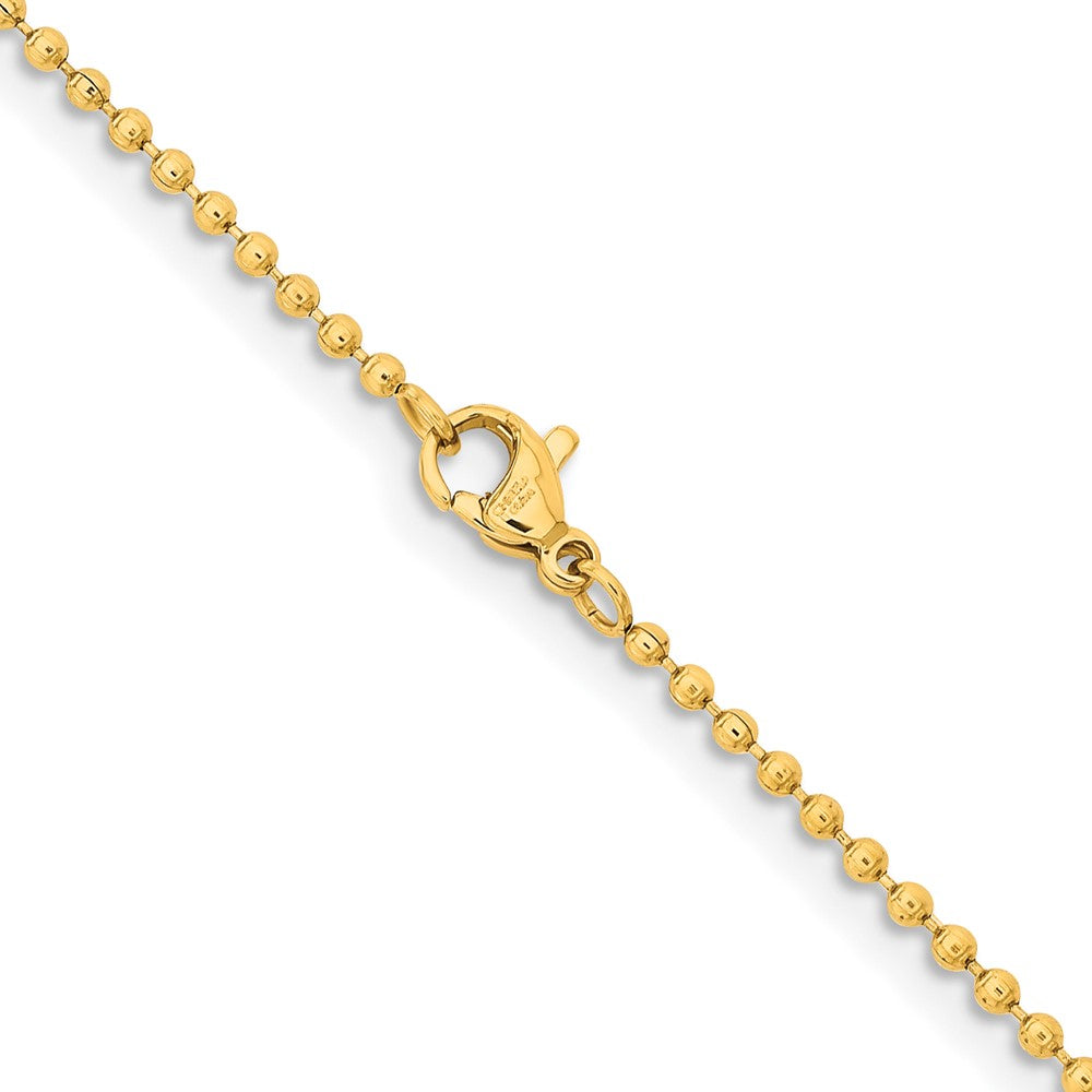 Stainless Steel Polished Yellow IP-plated 2mm 24in Ball Chain