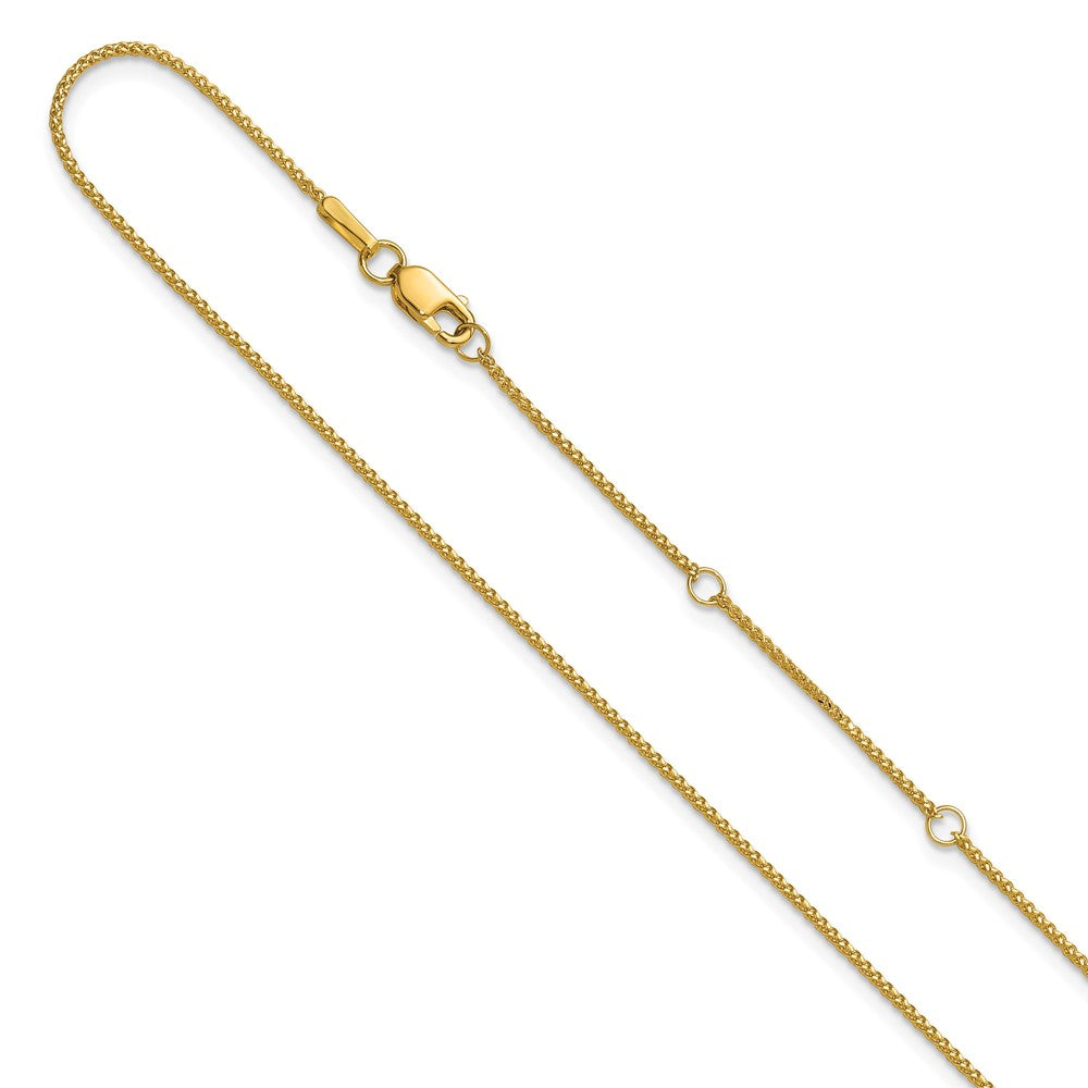 14K 1mm D/C Spiga 1in+1in Adjustable Chain