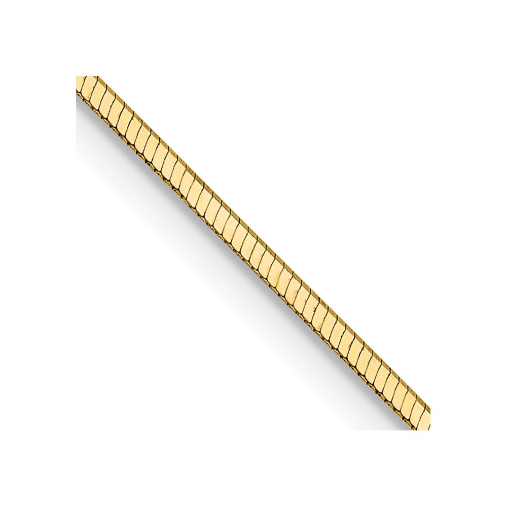 14K 24 inch 1mm Octagonal Snake with Lobster Clasp Chain