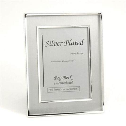 Bey-Berk International SF203-09 Silver Plated 4 x 6 in. Picture Frame with Easel Back - 6 x 0.75 x 8.15 in.