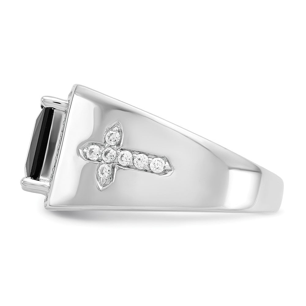 10K White Gold Onyx & Dia Men's Ring