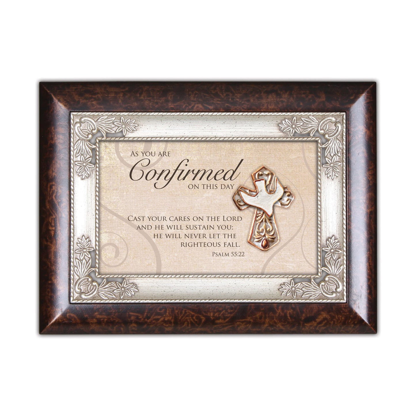 Confirmed On This Day Burlwood Jewelry Music Box Plays Amazing Grace