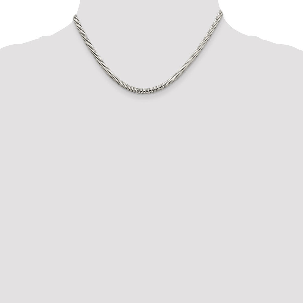Sterling Silver 4mm Round Snake Chain 16 Inches