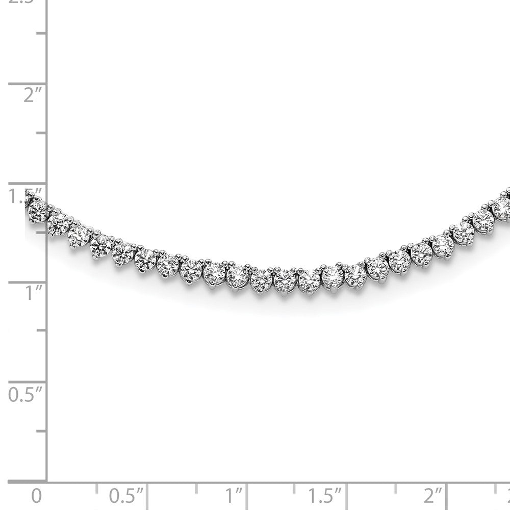 Sterling Shimmer Sterling Silver Rhodium-plated 24 inch 218 Stone CZ Riviera Necklace 24 Inches