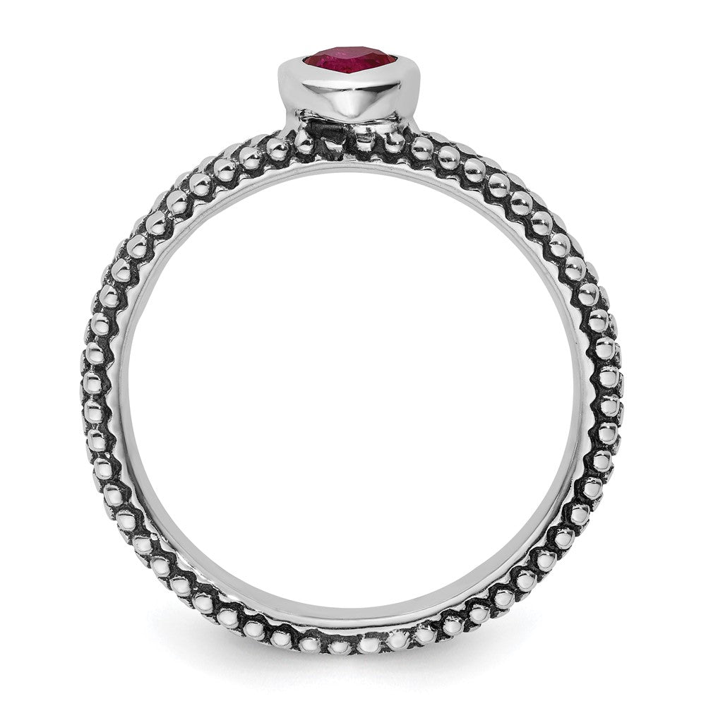 Sterling Silver Stackable Expressions Polished Cr.R Heart Ring Size -6