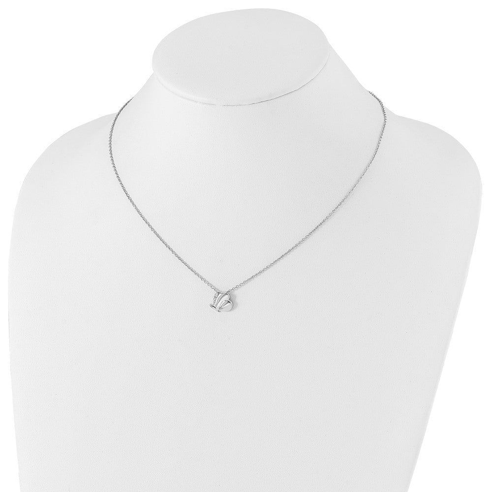 White Ice Sterling Silver Rhodium-plated 18 Inch Diamond Butterfly Necklace with 2 Inch Extender 18 Inches