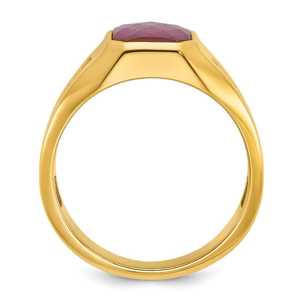 10k IBGoodman Men's Created Ruby Doublet Stone and Diamond Complete Ring